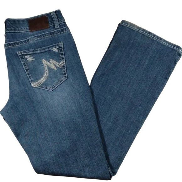 Maurices Curvy Bootcut Stretch Denim Jeans Medium Blue Wash - Picture 1 of 9